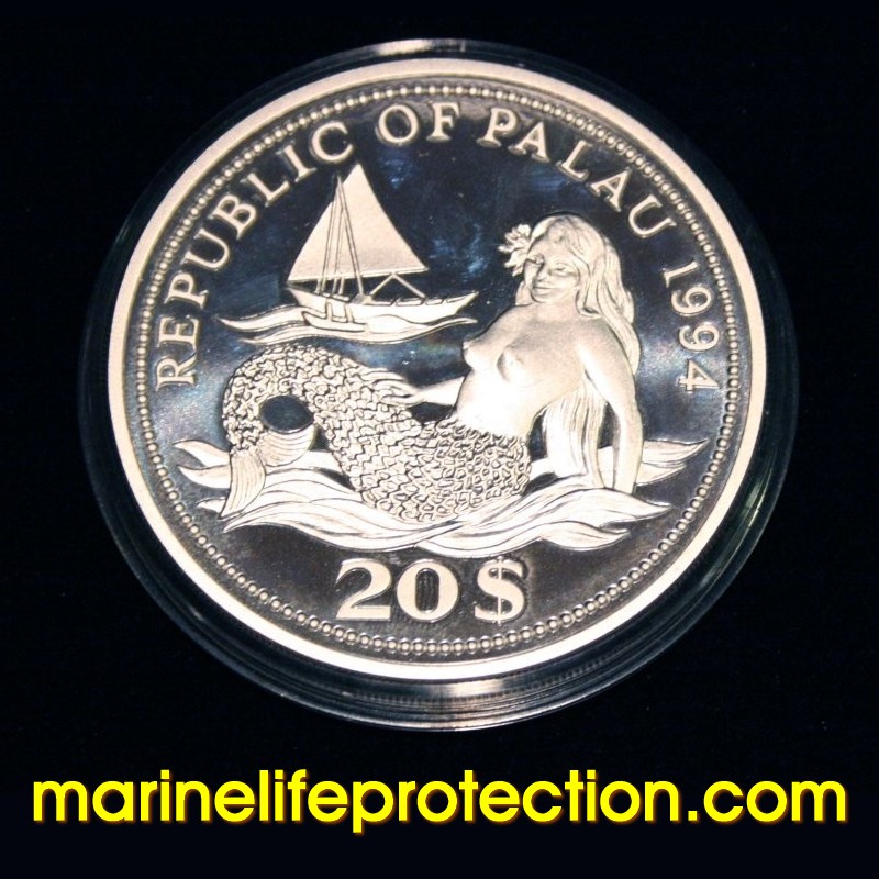 2001 Palau $1 IMPERATOR & CLOWNFISH Marine Life Protection Ag Plated Copper Coin 