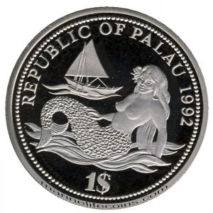 Palau Dollar 1992 Mermaid Marine-Life Protection