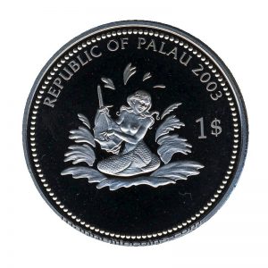 2003 Napoleon Fish Mermaid Marine Life Protection Republic of Palau 1 Dollar Coin 1$