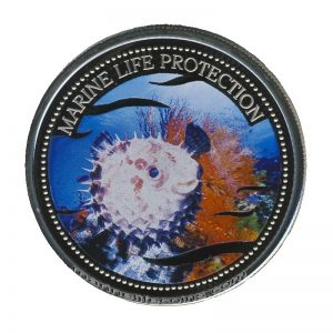 2004 Blowfish Pufferfish Marine Life Protection Republic of Palau 1 Dollar Coin 1$