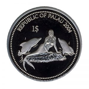 2004 Dolphin Marine Life Protection Republic of Palau 1 Dollar Coin 1$