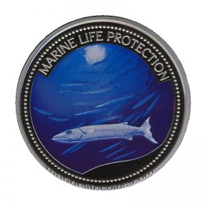 2006 Palau Color Coin Barracuda Barrakuda Marine-Life Protection Farbmünze